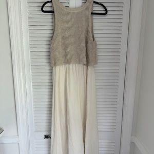 Anthropologie Cream Maxi Dress Size S